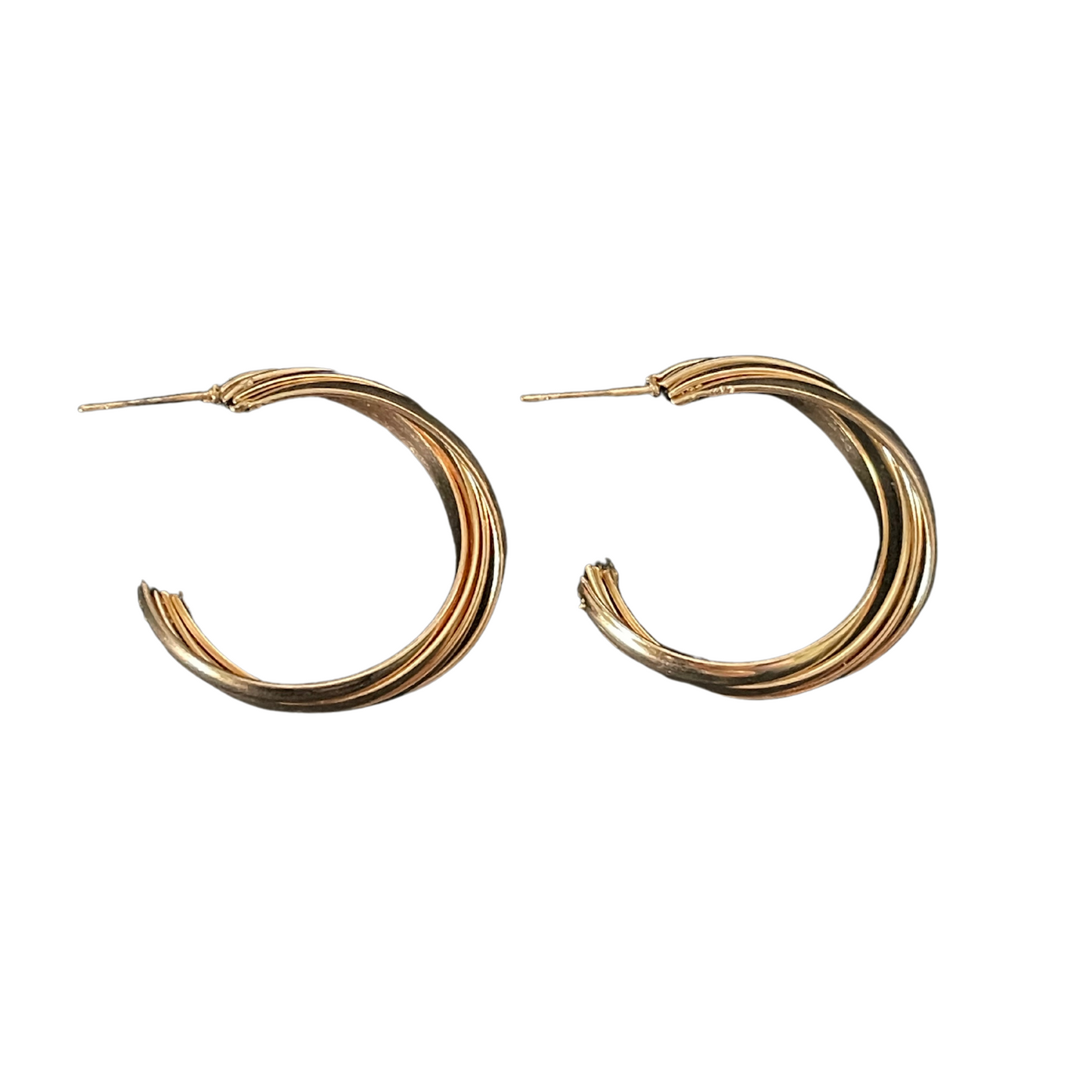 Twisted Gold Plated Hoop Earrings