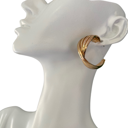 Twisted Gold Plated Hoop Earrings