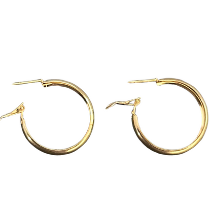 Thick Hoop Gold Plated Earrings