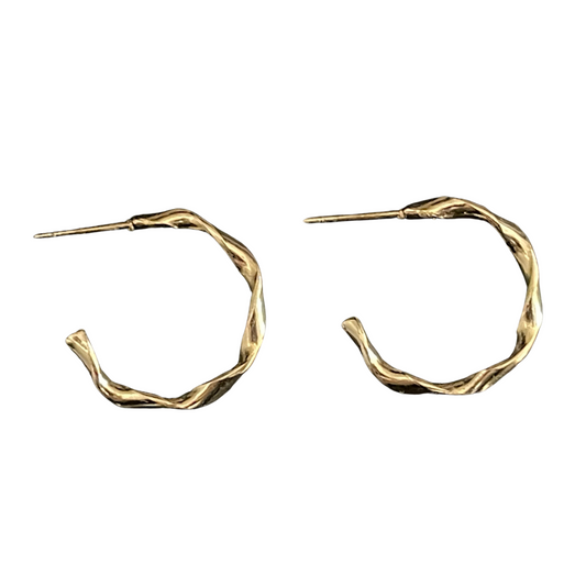 Twirl Small Hoop Gold Plated Earrings