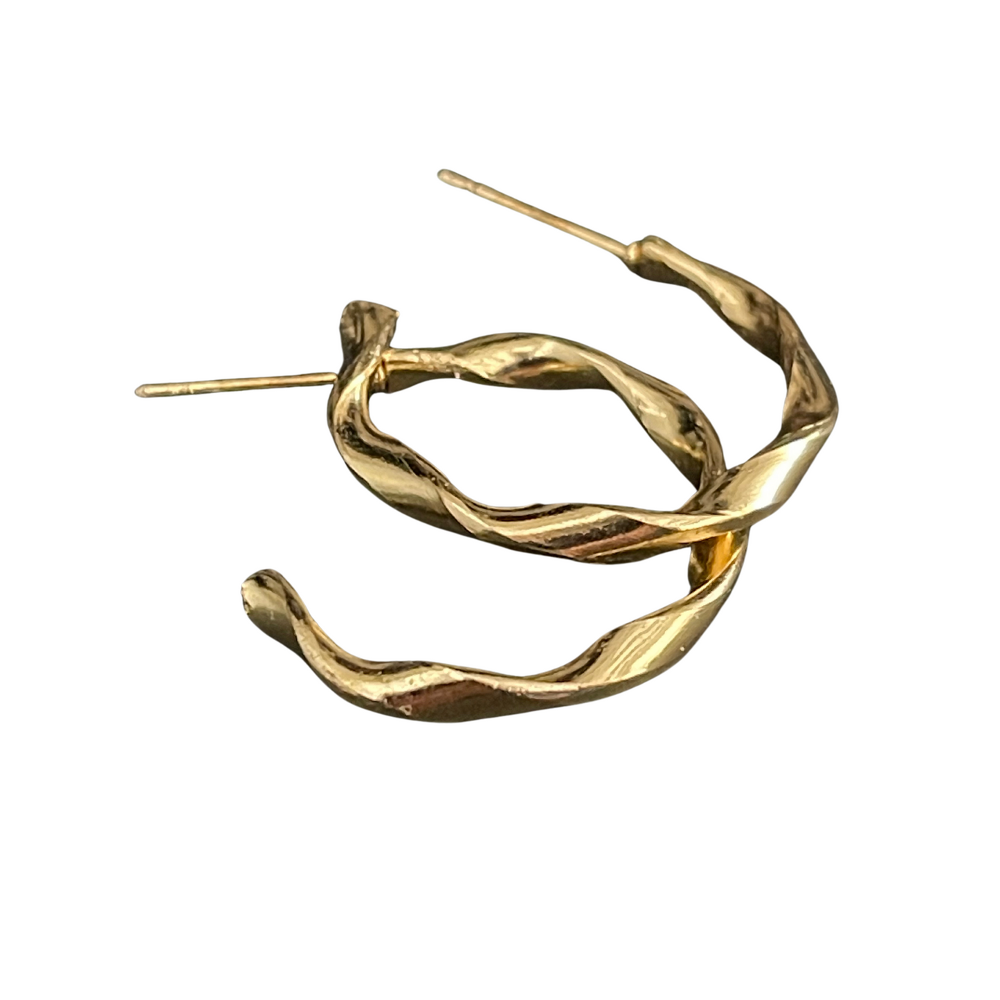 Twirl Small Hoop Gold Plated Earrings