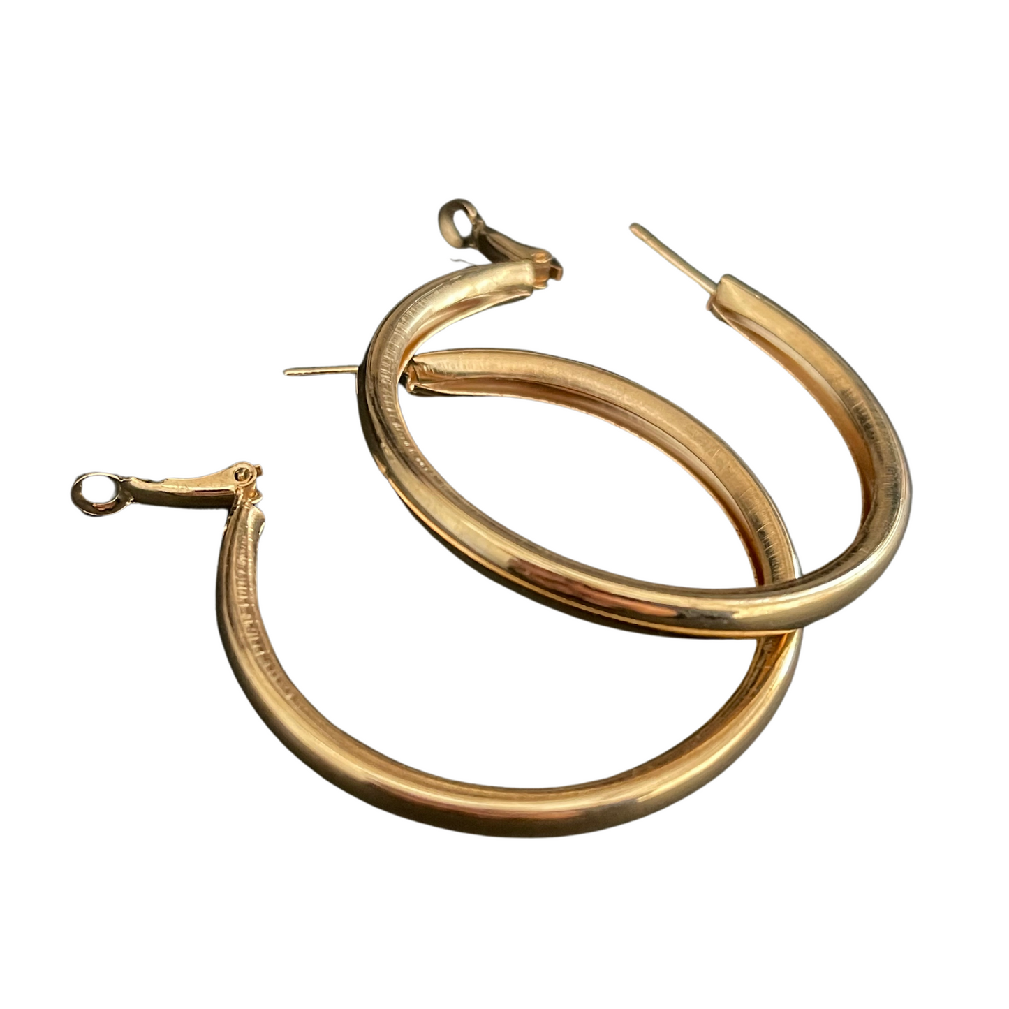 Big Thick Hoops Gold Plated Earrings