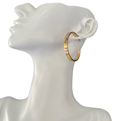 Medium Semi-Circle Gold Plated Hoop Earring