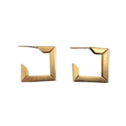 Square Gold Plated Earrings