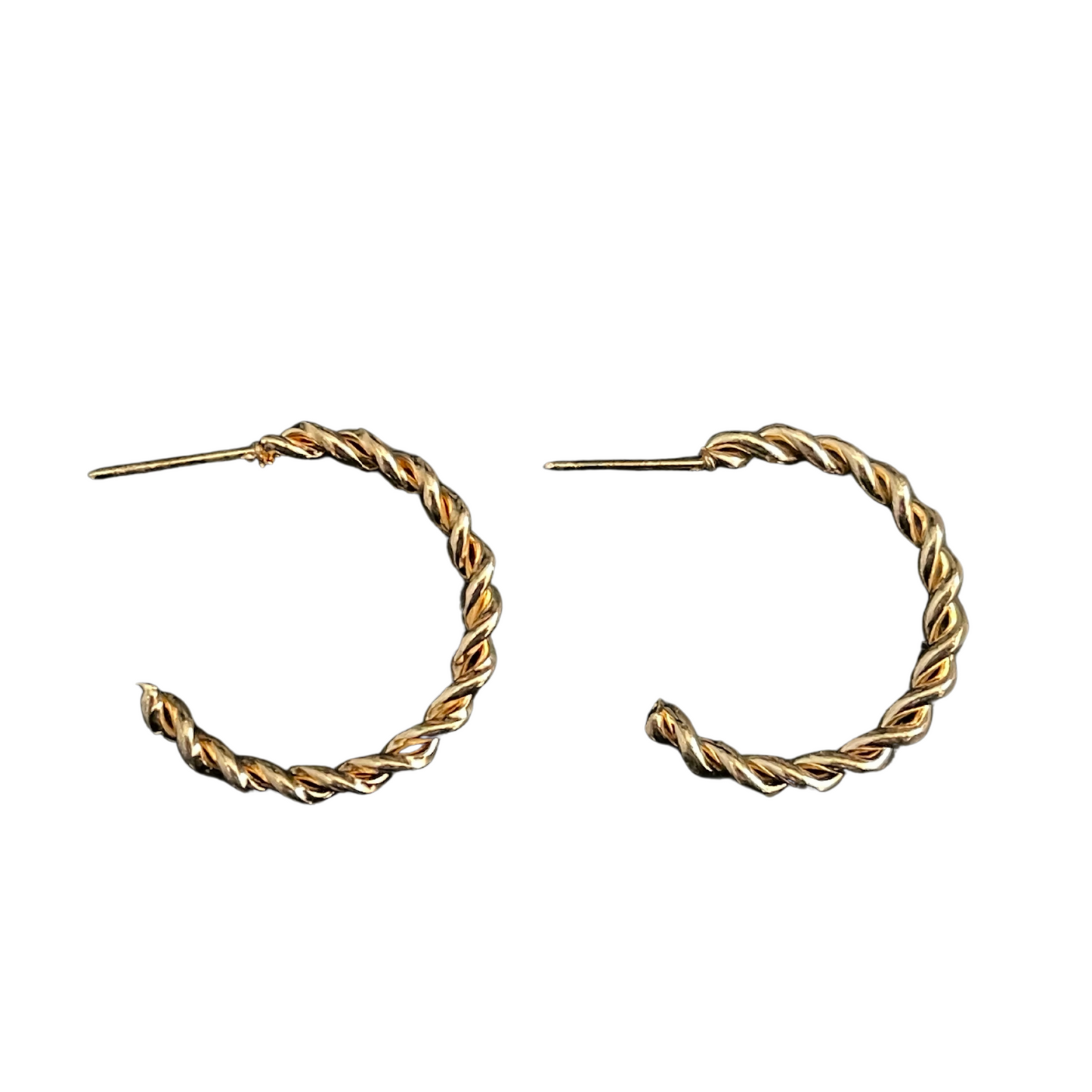 Twisted Small Hoop Gold Plated Earrings