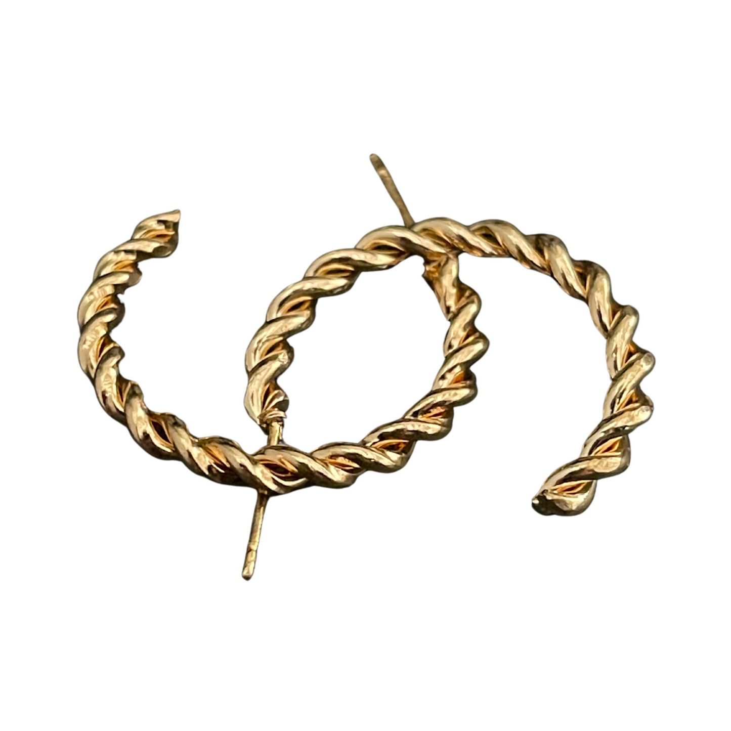 Twisted Small Hoop Gold Plated Earrings