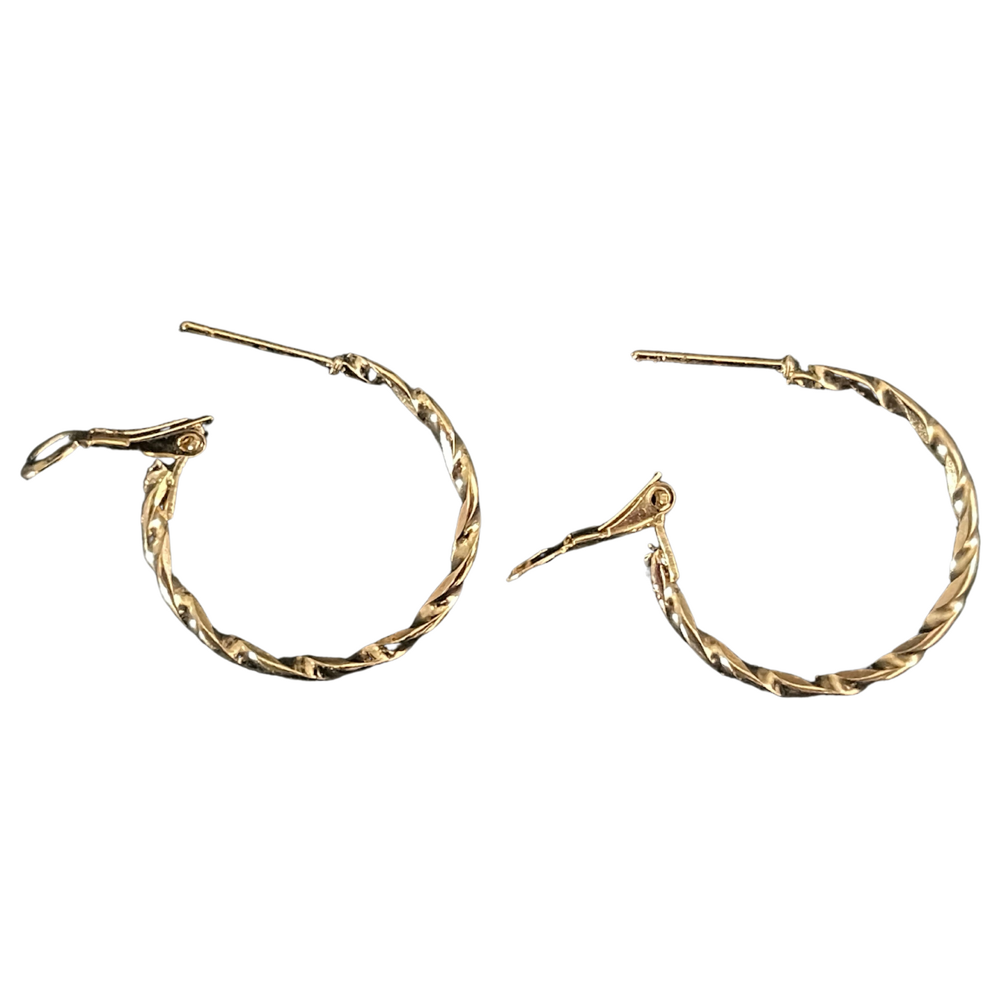 Small Twisted Gold Plated Hoop Earrings