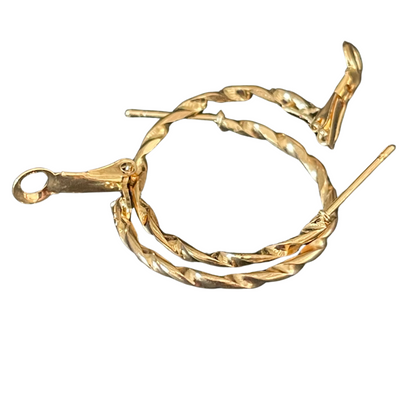 Small Twisted Gold Plated Hoop Earrings