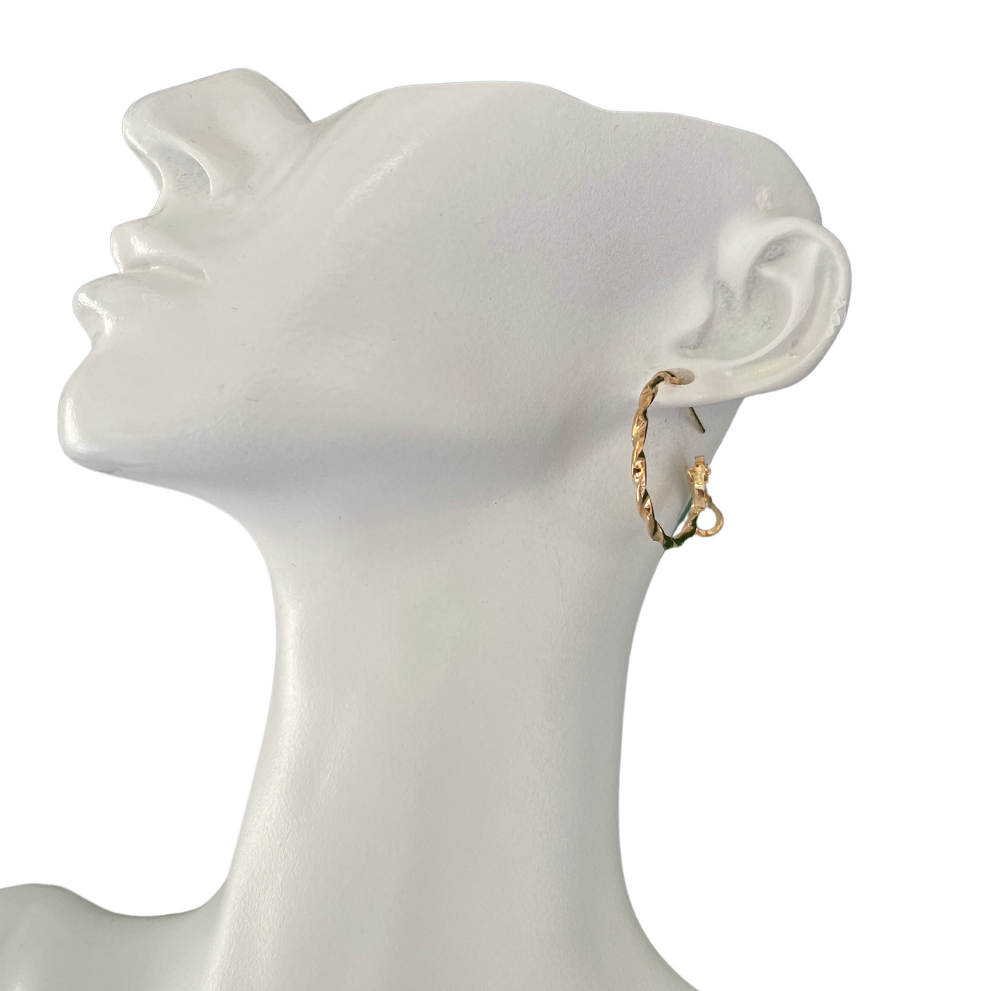 Small Twisted Gold Plated Hoop Earrings