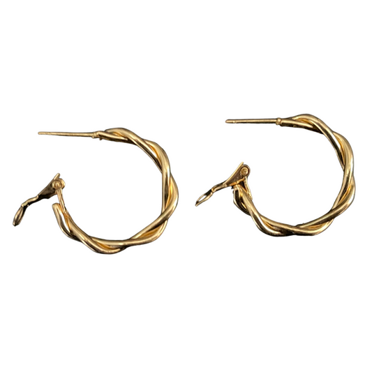 Braided Gold Plated Hoop Earrings