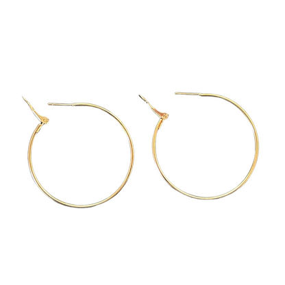 Big Classic Hoop Gold Plated Earrings