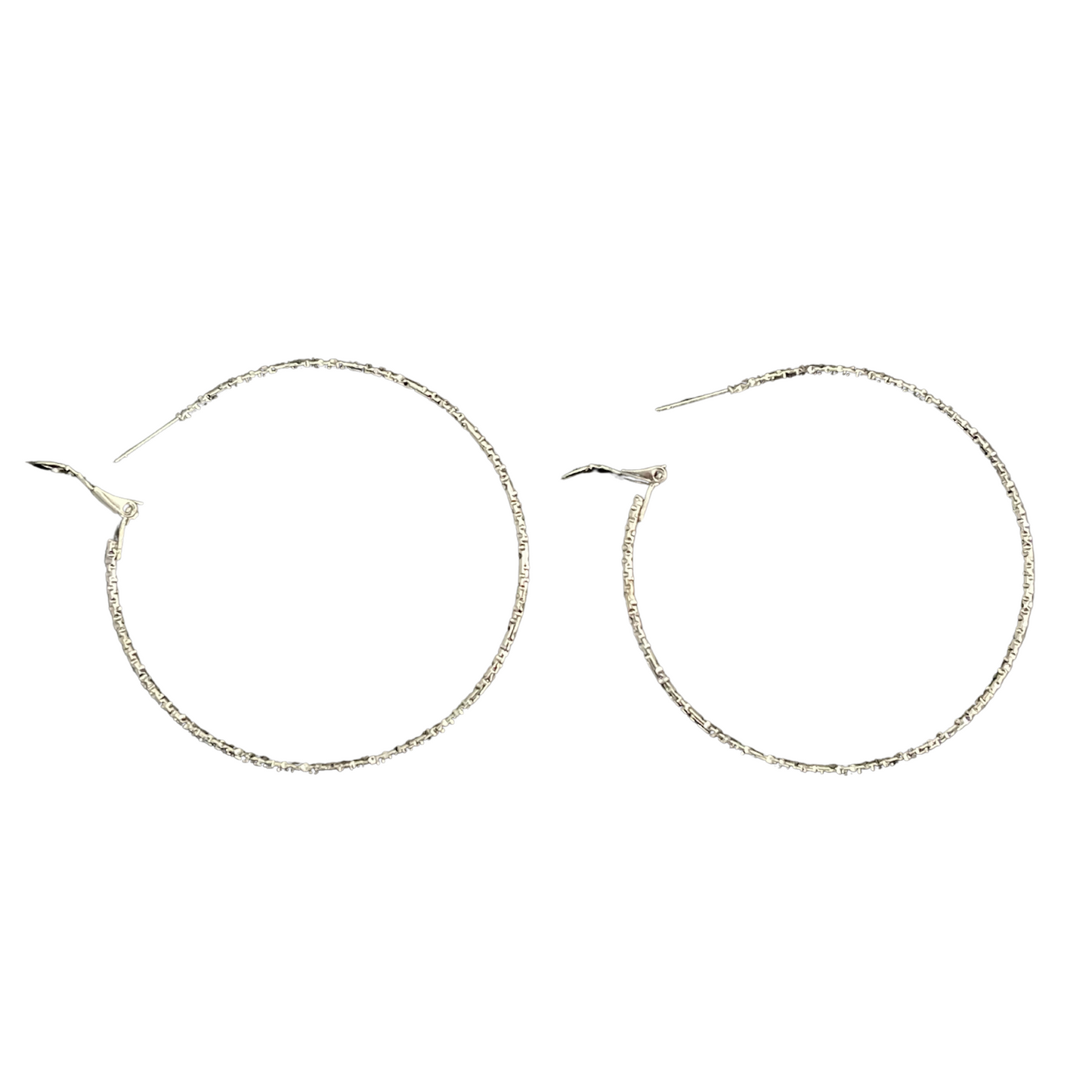 Big Shiny Silver Plated Hoop Earrings