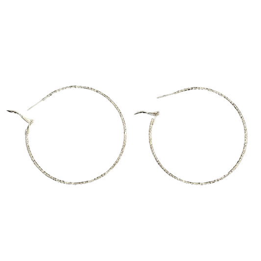 Big Shiny Silver Plated Hoop Earrings