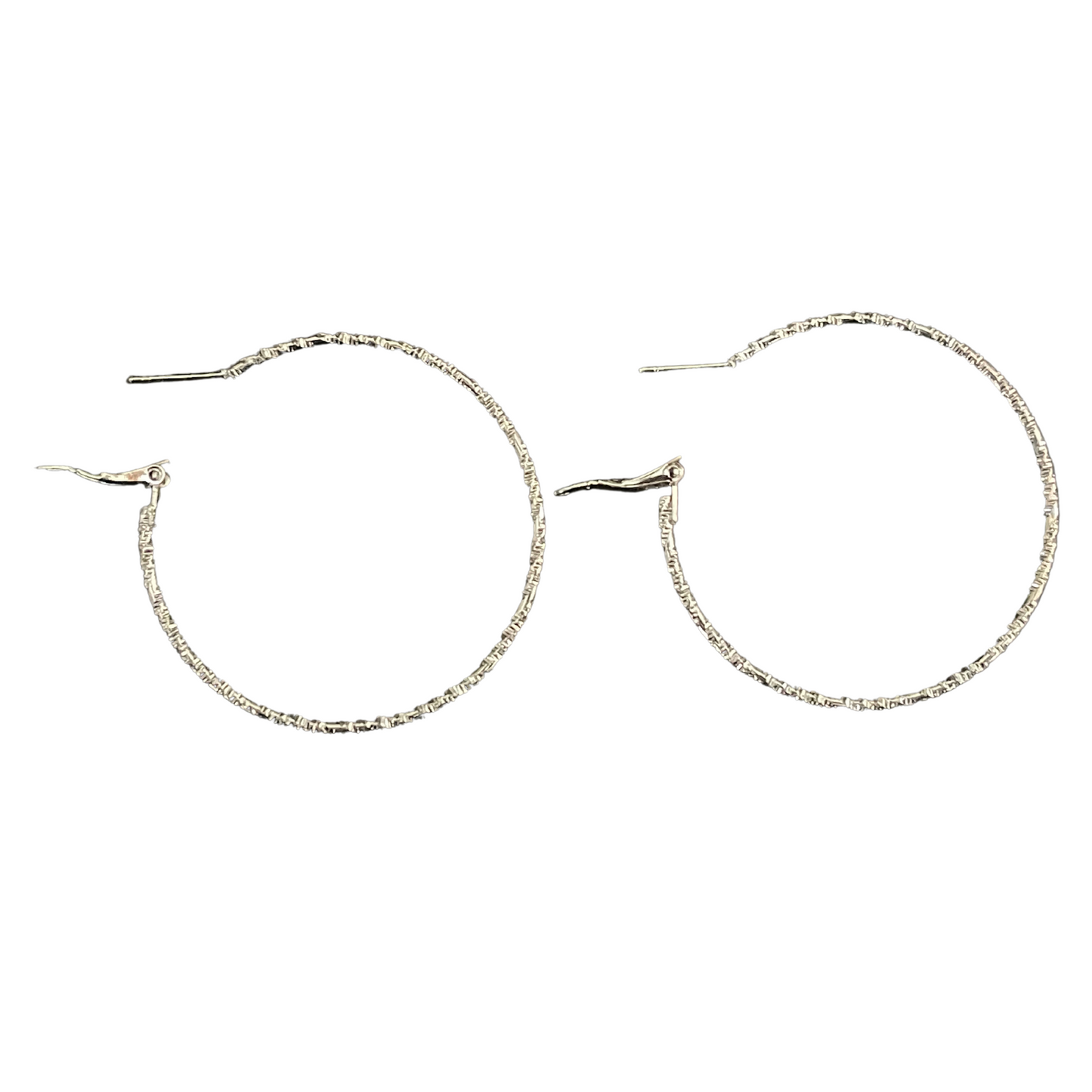 Medium Shiny Silver Plated Hoop Earrings