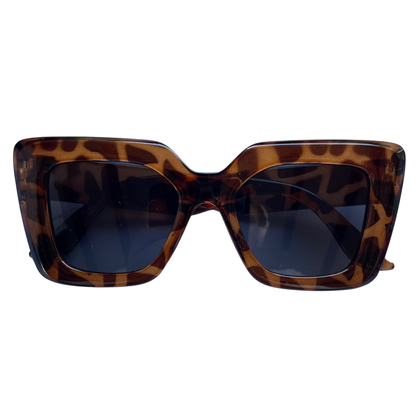 Fashionable Trendy Square Big Sunglasses Leopard