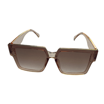 Fashionable Trendy Square Big Sunglasses Beige