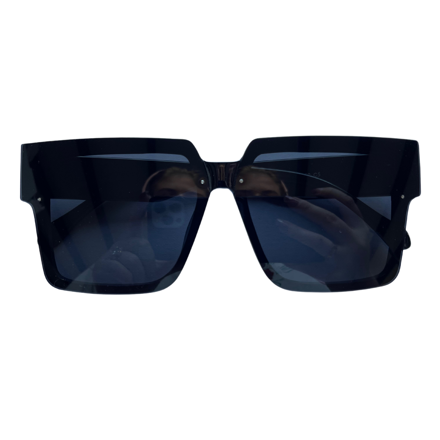 Fashionable Trendy Square Big Sunglasses Black