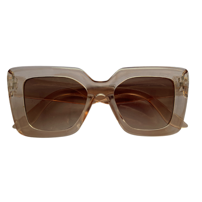 Fashionable Trendy Square Sunglasses Beige