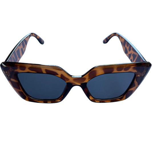 Fashionable Trendy Square Big Sunglasses Leopard