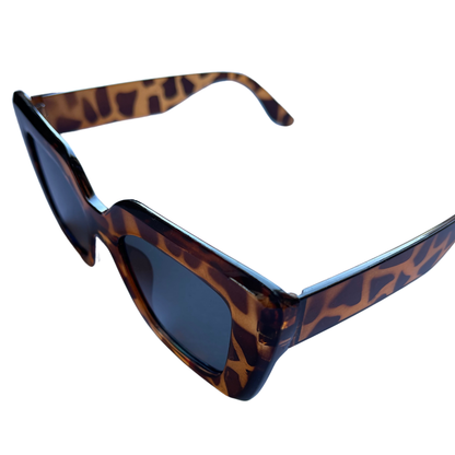 Fashionable Trendy Square Big Sunglasses Leopard