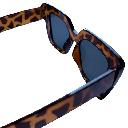 Fashionable Trendy Square Big Sunglasses Leopard