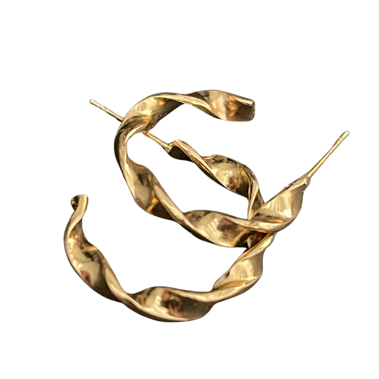 Spiral Small Gold Plated Hoop Earrings