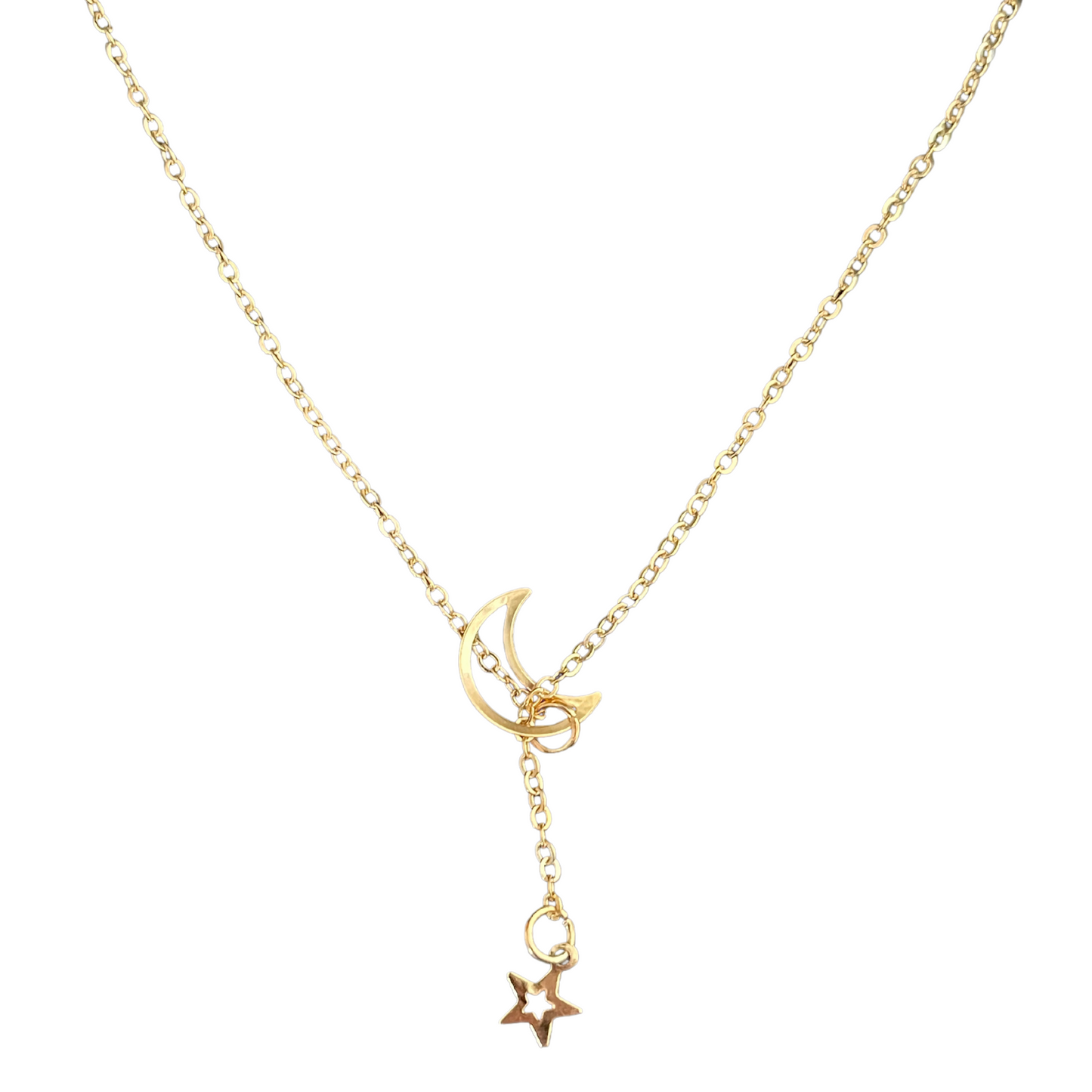 Moon and Star Intertwined Necklace