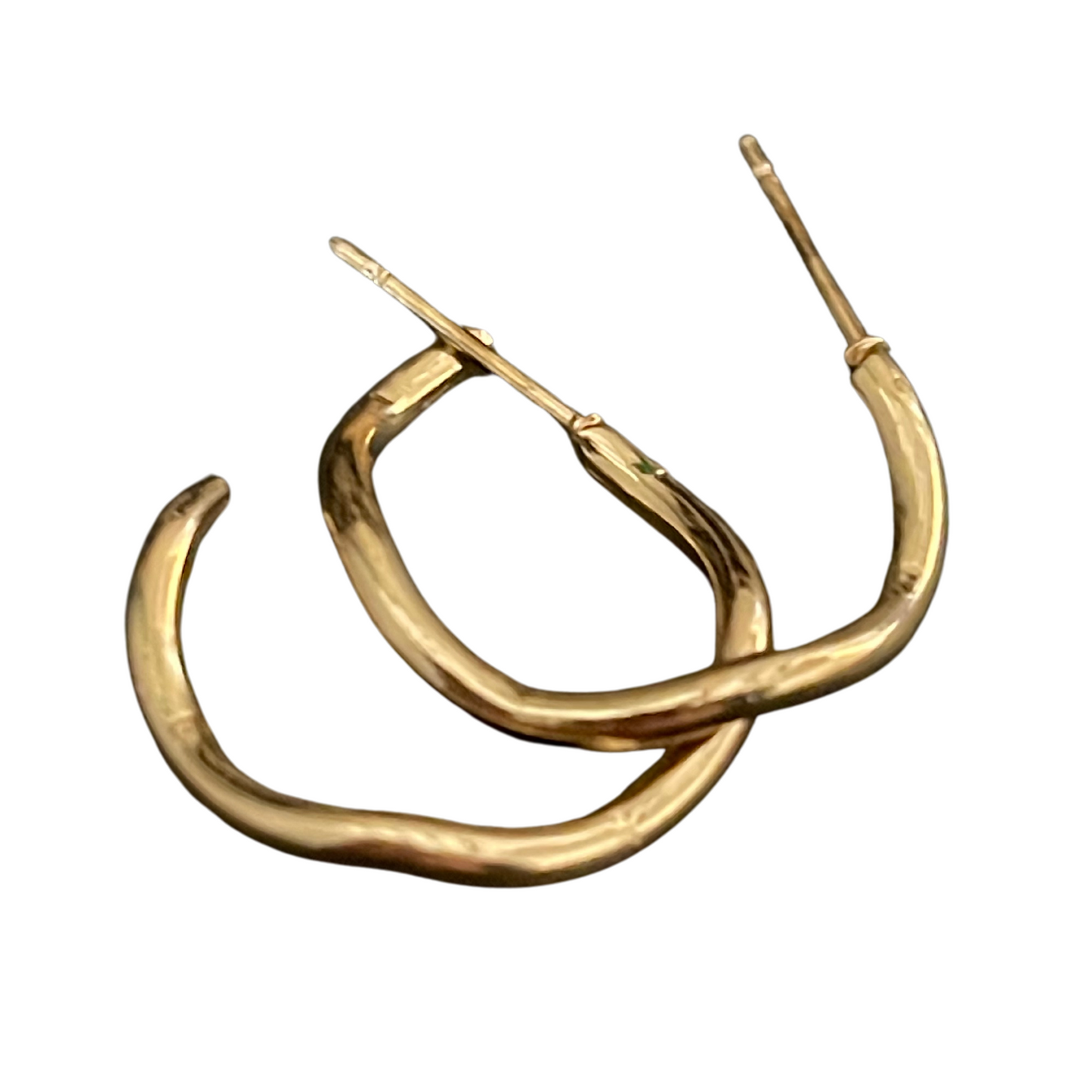 Wavy Hoop Gold Plated Earrings