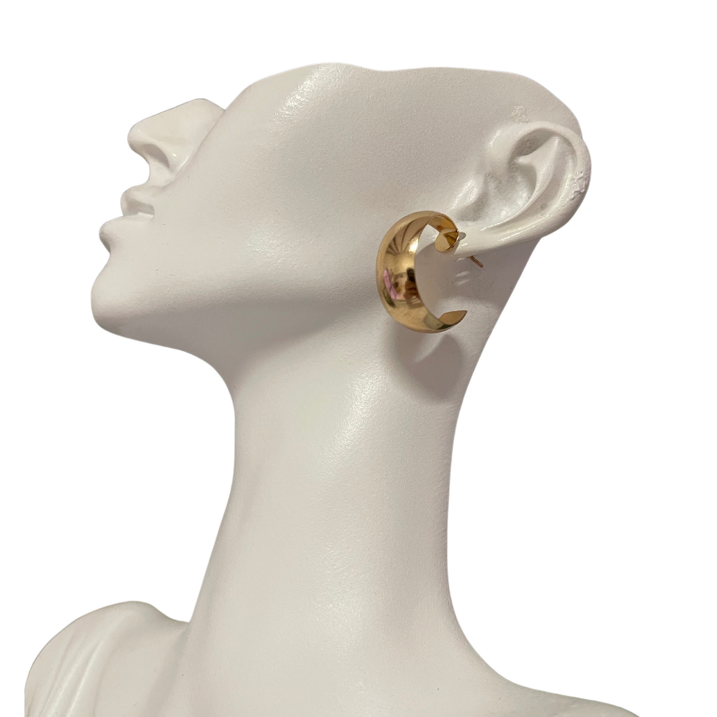 Thick Small Gold Plated Hoop Earrings