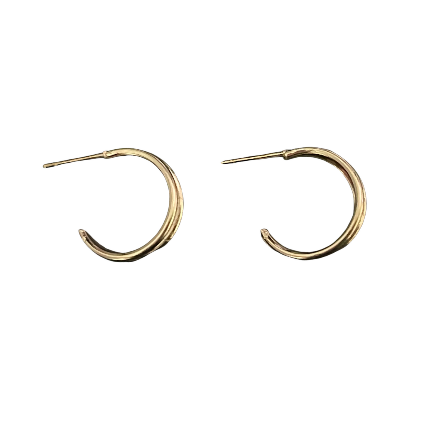 Three Way Twisted Gold Plated Hoop Earrings